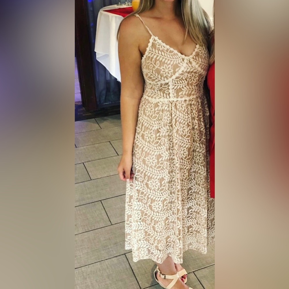 NSR lace overlay cocktail dress from Anthropologie
